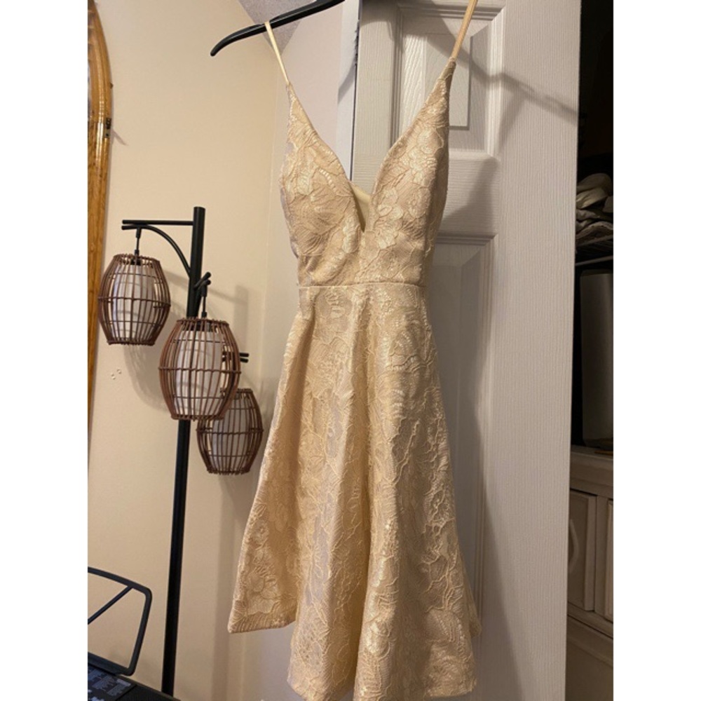 V neck lace dress